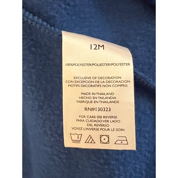 Kids Headquarters Blue Fleece Sleeveless Vest With Hood & Snap Button Front 12M - Picture 10 of 10